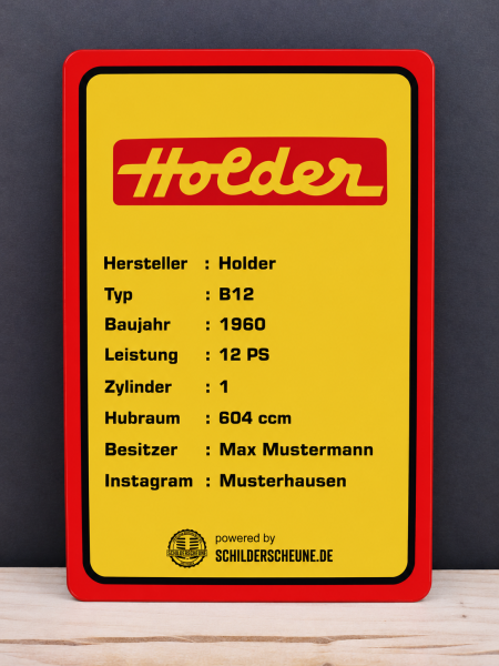 Holder Präsentationsschild für Oldtimer / Traktortreffen